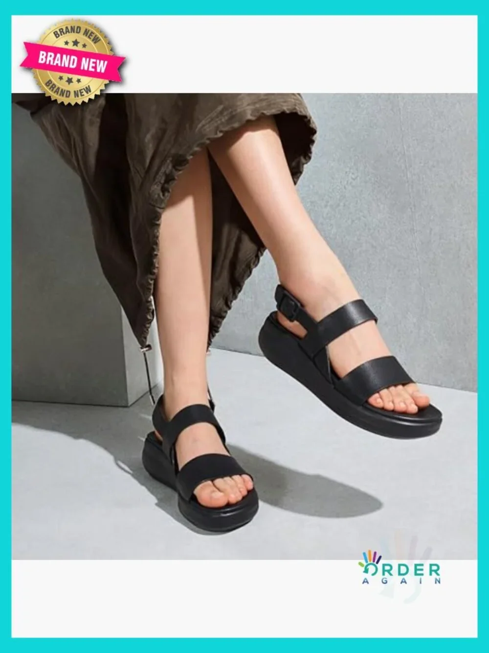 Platform Sandals with Slingback Strap Lightweight Comfortable Open Toe Chic